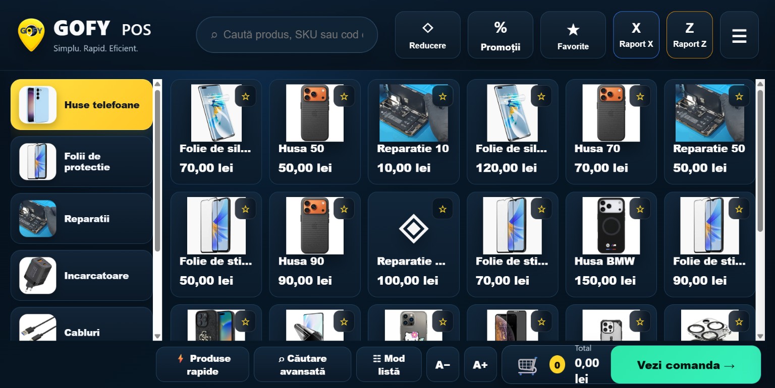 GOFY POS pentru Windows - interfață desktop